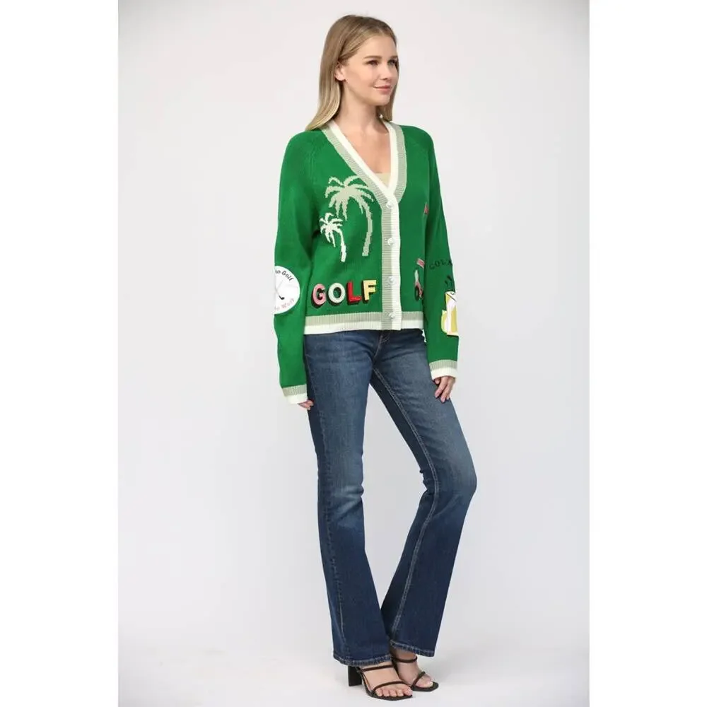 Fate Golf Embroidered Patch Cardigan - Picture 7 of 8